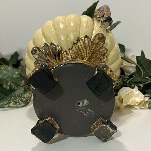 Antique Look Roman Greek Urn Planter Vase 9"x 11" Cream & Bronze Ornate With Lid - Picture 12 of 14